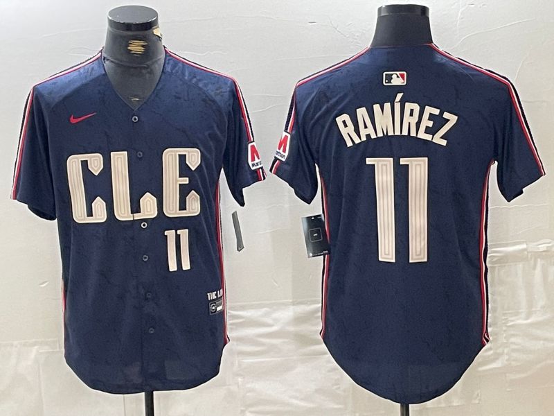 Men Cleveland Indians 11 Ramirez Blue City Edition Nike 2024 MLB Jersey style 5